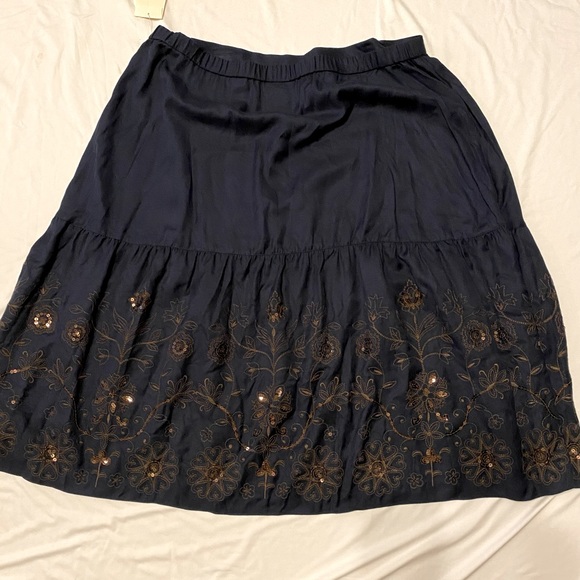 Coldwater Creek Dresses & Skirts - Coldwater Creek Bohemian Nights sequenced Skirt, Navy Blue, Size 2X (20-22)